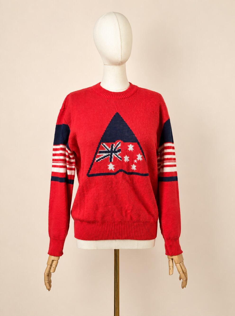 HySport Australia Flag Wool Sweater Womens M Red Vintage 70s 80s